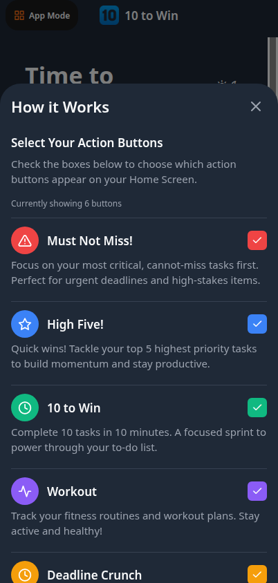 How it Works - Action Button Selection